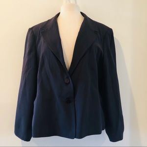 Talbots Pure Silk Black Blazer Size 16